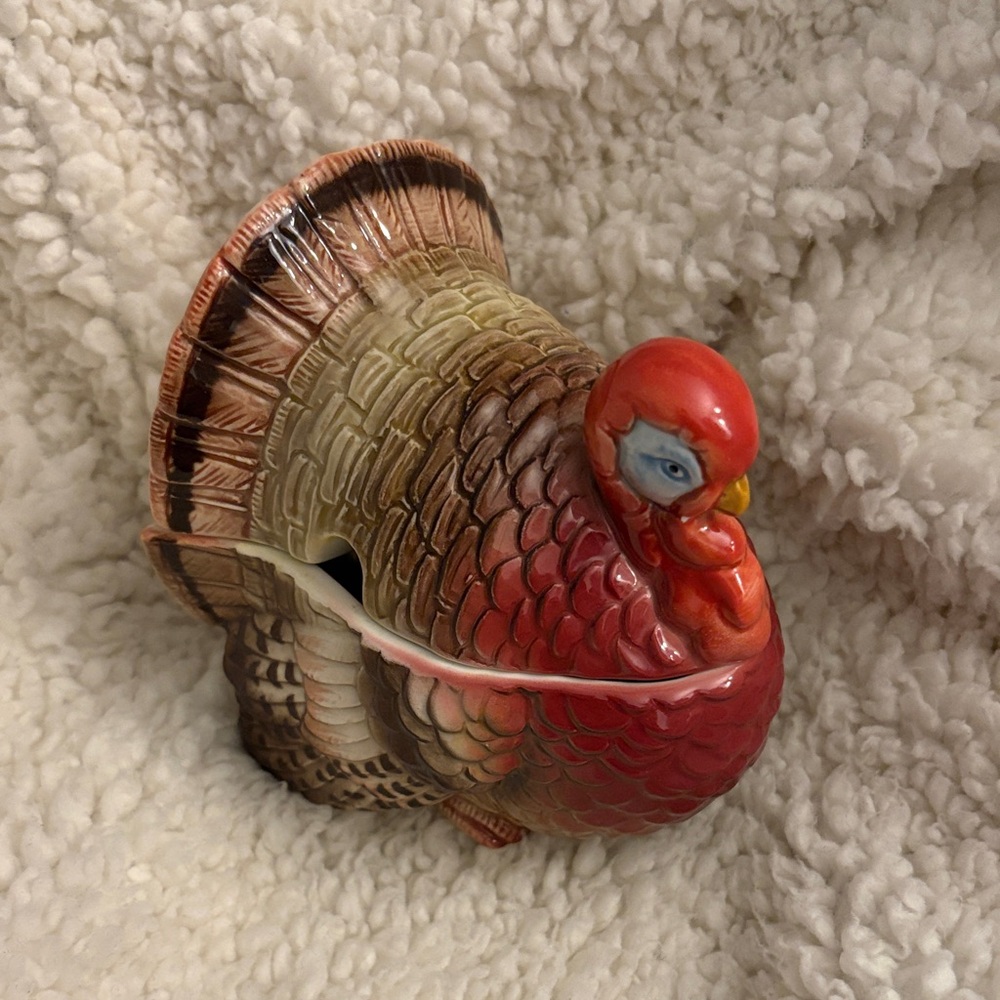 Vintage Ceramic Turkey Sauce/Sugar Holder